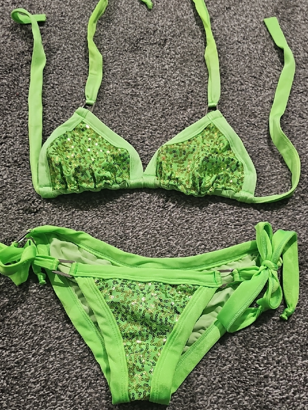 Hot Sauce Lime Green Scrunch Butt Bikini